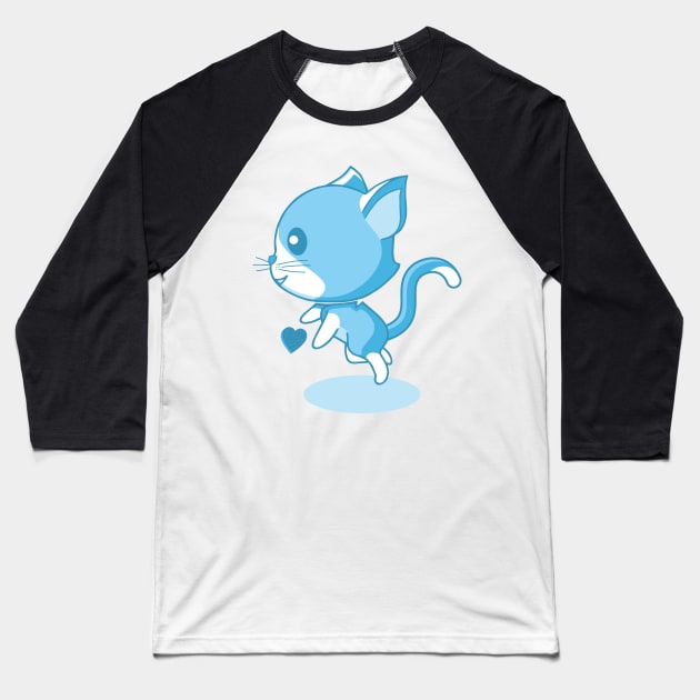 Cute blue kitten. Baseball T-Shirt by FunawayHit